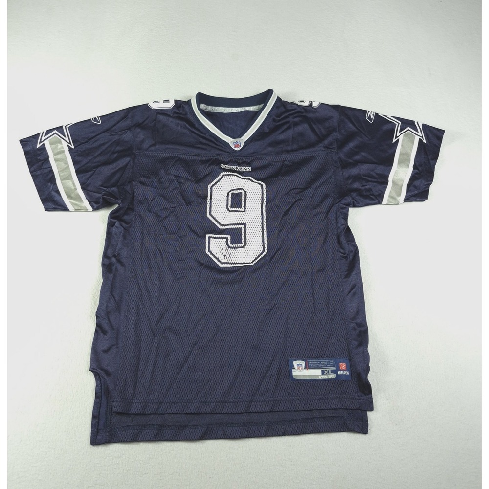 Reebok Mens NFL Throwback Jersey Shirt Dallas Cowboys #9 Tony Romo Blue Size‎ XL